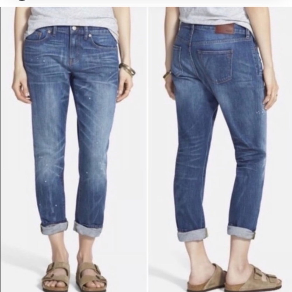 Madewell Woman's Slim Boyjean Paint‎ Splatter Size 27